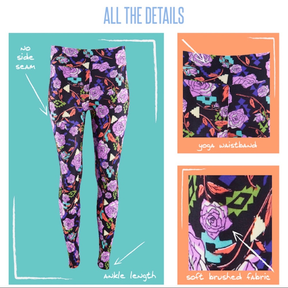 LuLaRoe TC Leggings Tall and Curvy Leggings 12-18 - Picture 3 of 6